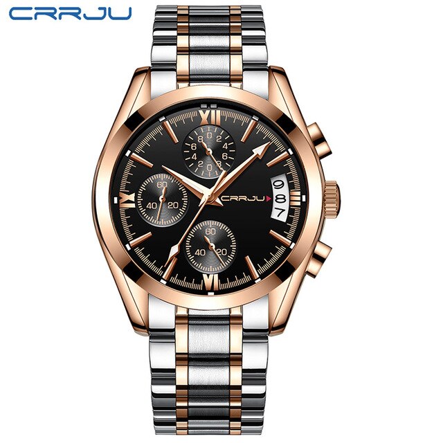 CRRJU Watch Men Chronograph Sport